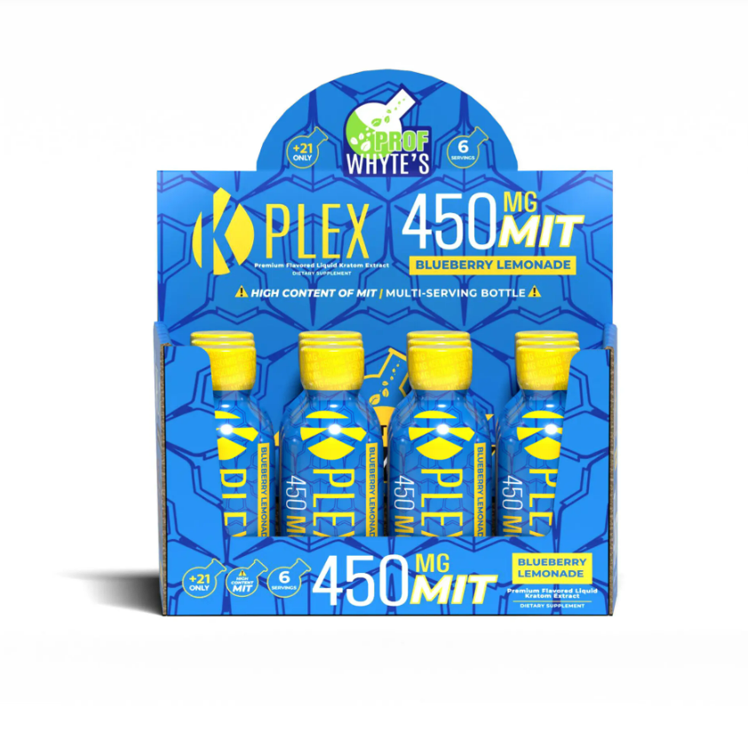 Prof Whyte’s K-PLEX Blueberry Lemonade Kratom Extract Shot – 450mg (60mL)