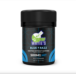 Prof Whyte's Blue Razz Kratom Extract Gummies 50 MIT per gummy 500MIT Total 10ct gummies