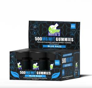Prof Whyte's Blue Razz Kratom Extract Gummies 50 MIT per gummy 500MIT Total 10ct gummies