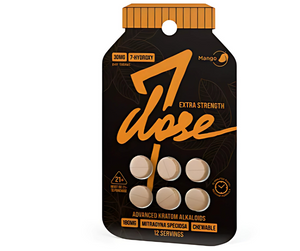 7Dose 7-Hydroxy Tablets – 30mg (6 Count, Unflavored, Berries, Mango)