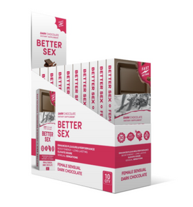 Female Sensual Dark Chocolate Bars - Female Enhancment - Better Sex (Box of 10) -Display