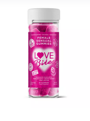 Love Bites Female Sensual Gummies - Strawberry - 30ct bottle