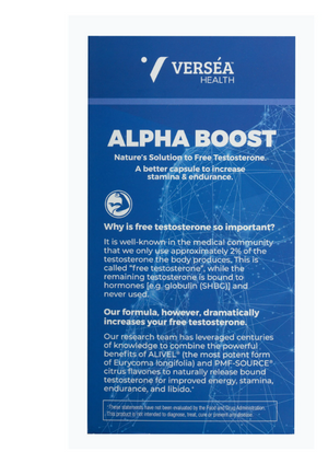 Verséa Everyday Alpha Boost Supplement - Boosts Free Testosterone, Energy, Stamina & Libido