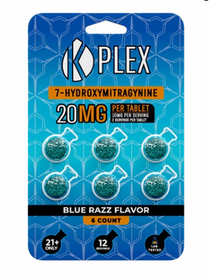 K-PLEX 7-Hydroxymitragynine Blue Razz Tablets Kratom Blister Packs