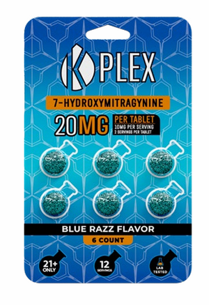 K-PLEX 7-Hydroxymitragynine Blue Razz Tablets Kratom Blister Packs