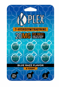 K-PLEX 7-Hydroxymitragynine Blue Razz Tablets Kratom Blister Packs