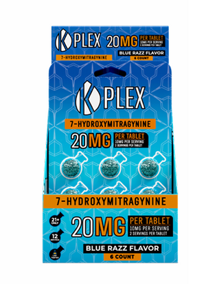 K-PLEX 7-Hydroxymitragynine Blue Razz Tablets Kratom Blister Packs
