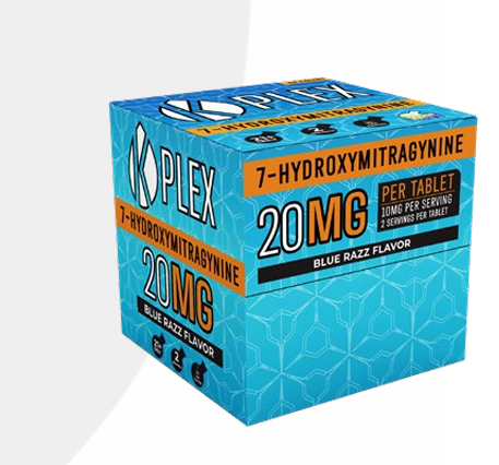 K-PLEX 7-Hydroxymitragynine Blue Razz Tablets Kratom Blister Packs