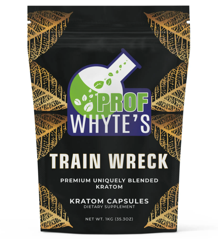 Prof Whyte’s Trainwreck Kratom Powder – Red, Green & White Vein Blend | Full Spectrum | Lab-Tested