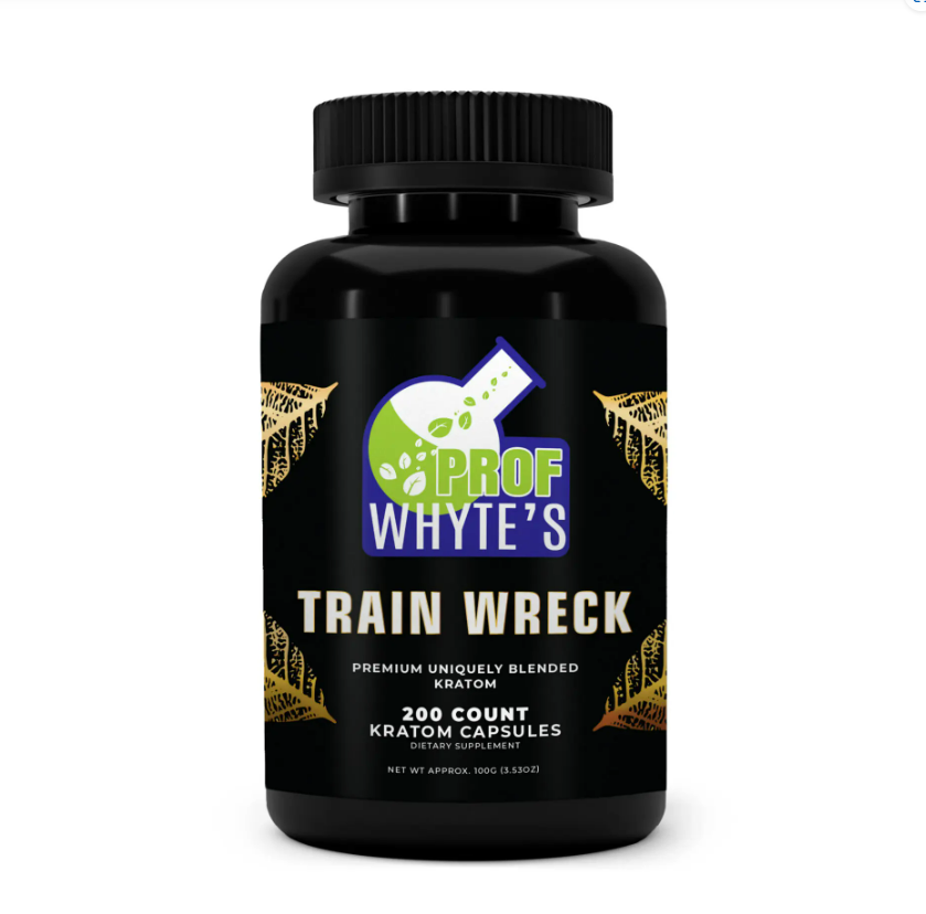 Prof Whyte’s Trainwreck Kratom Capsules – Premium Full-Spectrum Blend (.5g Each)